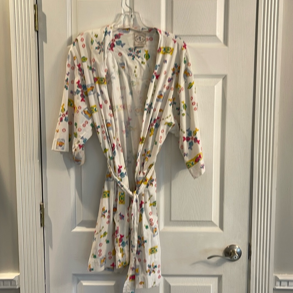 Kenji Comfort robe, large, summer-fish print